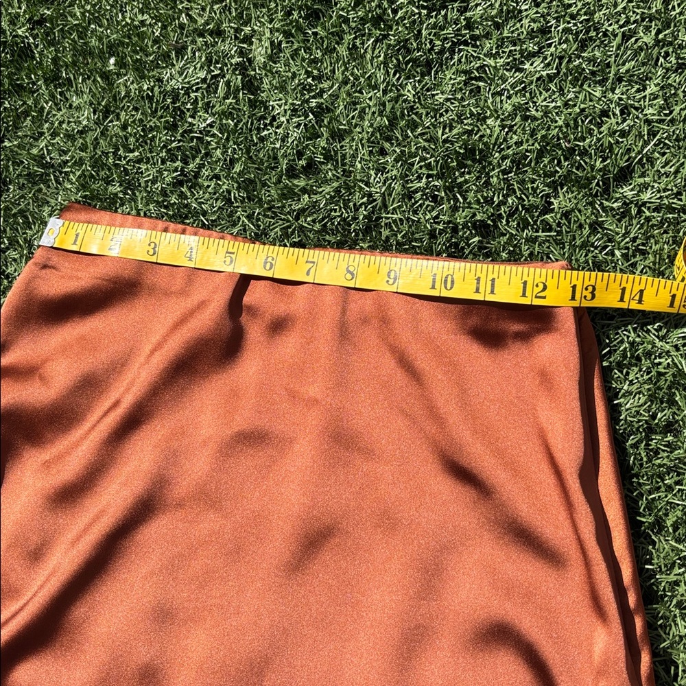 French Connection Copper Satin Maxi Skirt - Picture 3 of 5